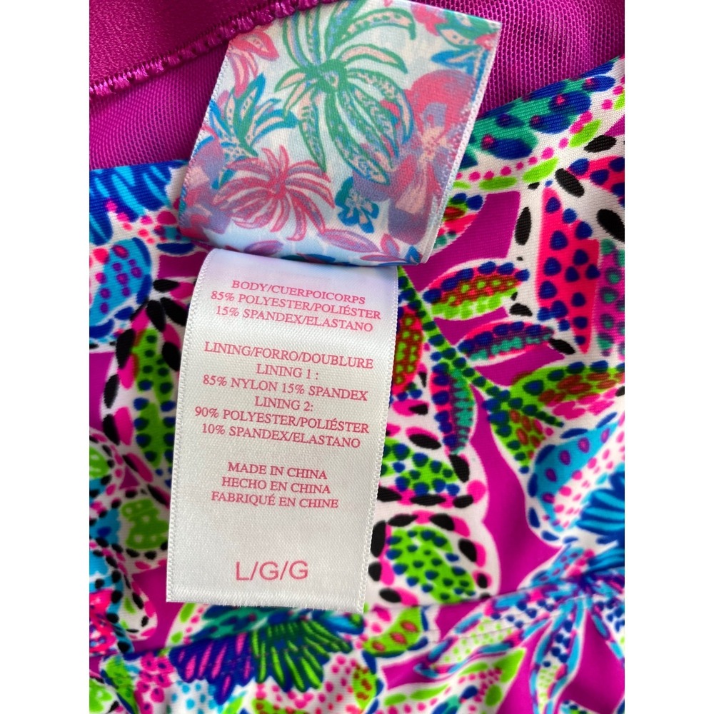 Stella‎ Parker Swimdress Womens Large Pink Floral Tropical Crossback One Piece - Picture 9 of 10